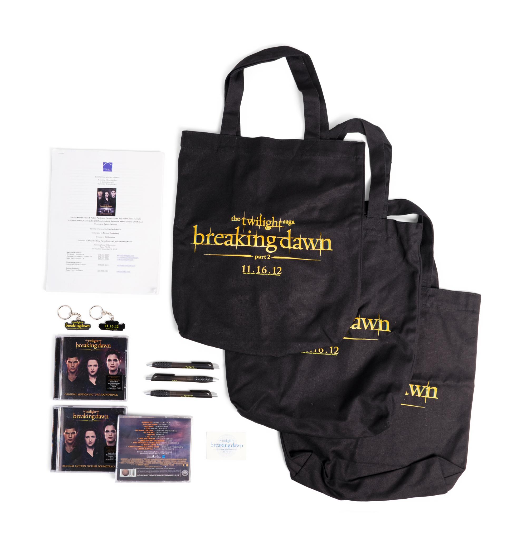 (Film Memorabilia) A group of Memorabilia from the Twilight film franchise; comprising:
