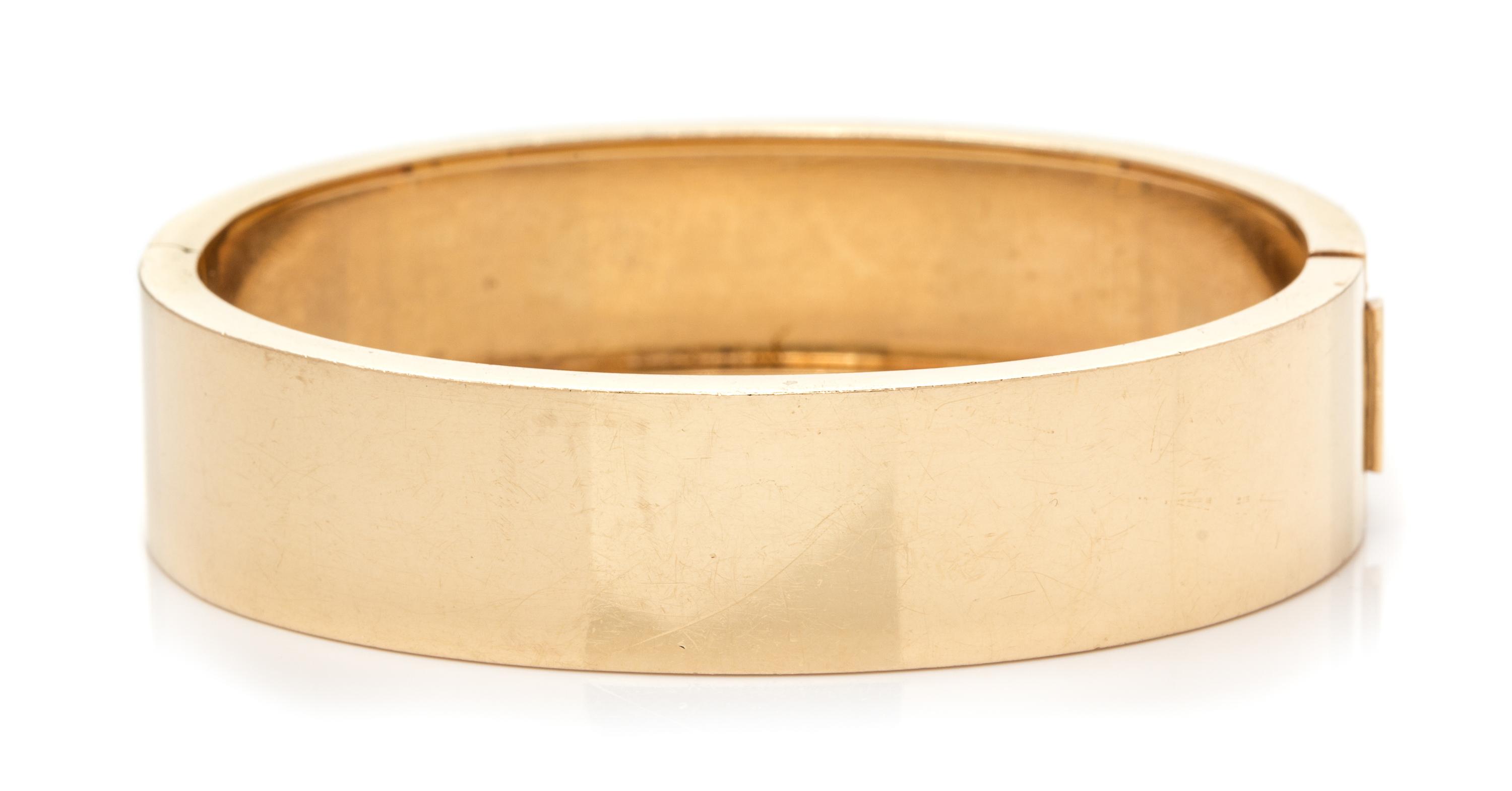 A 14 Karat Yellow Gold Bangle Bracelet, 20.80 dwts.