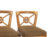 A Set of Four McGuire Rattan Target Bar Stools
