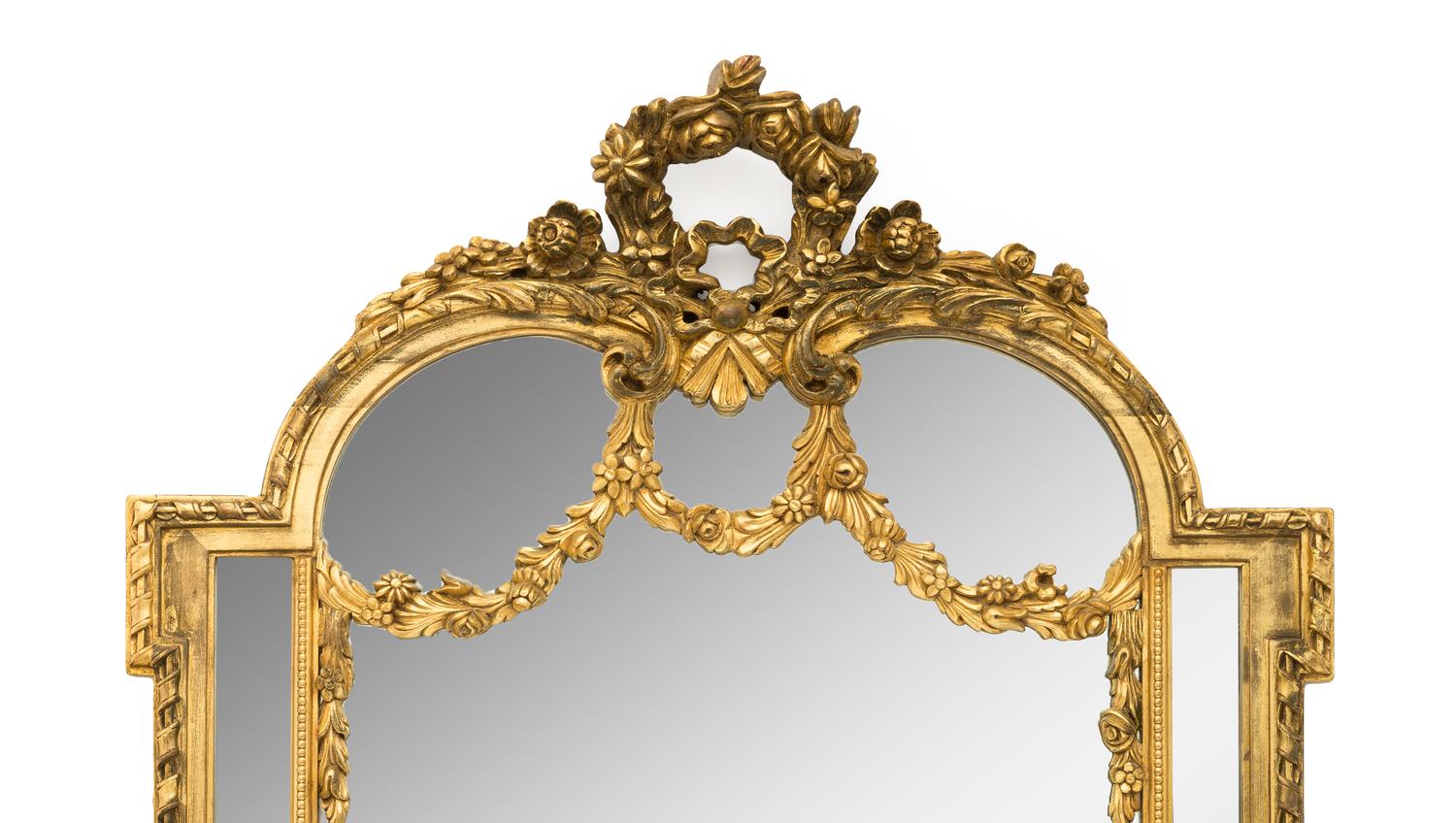 A Large Rococo Style Giltwood Mirror