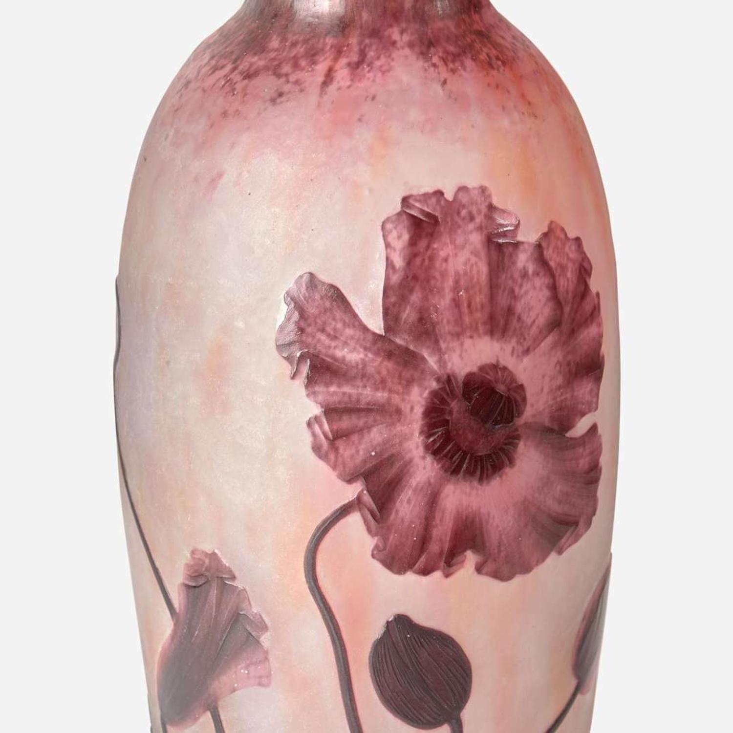 Daum (French, est. 1878) "Poppies" Vase, France, circa 1900
