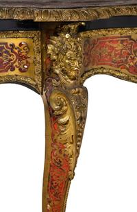 A Fine Napoleon III Gilt Bronze Mounted Boulle Marquetry and Tortoise Shell Center Table