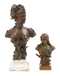 Two Continental Bronze Busts Height of taller 11 inches. — 19TH/20TH CENTURY