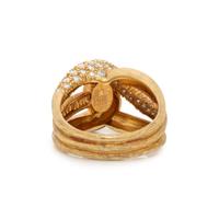HENRY DUNAY, YELLOW GOLD AND DIAMOND RING