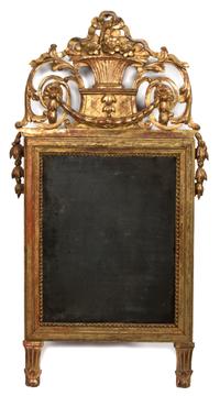 An Italian Louis XVI Style Giltwood Mirror Height 37 x width 22 inches. — 19TH CENTURY