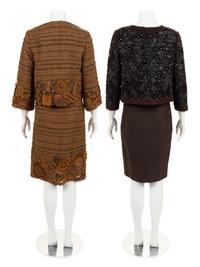 Two Designer Skirt Suits: One Oscar de la Renta Skirt Suit and Jacket, One Akris Skirt, 2006-10
