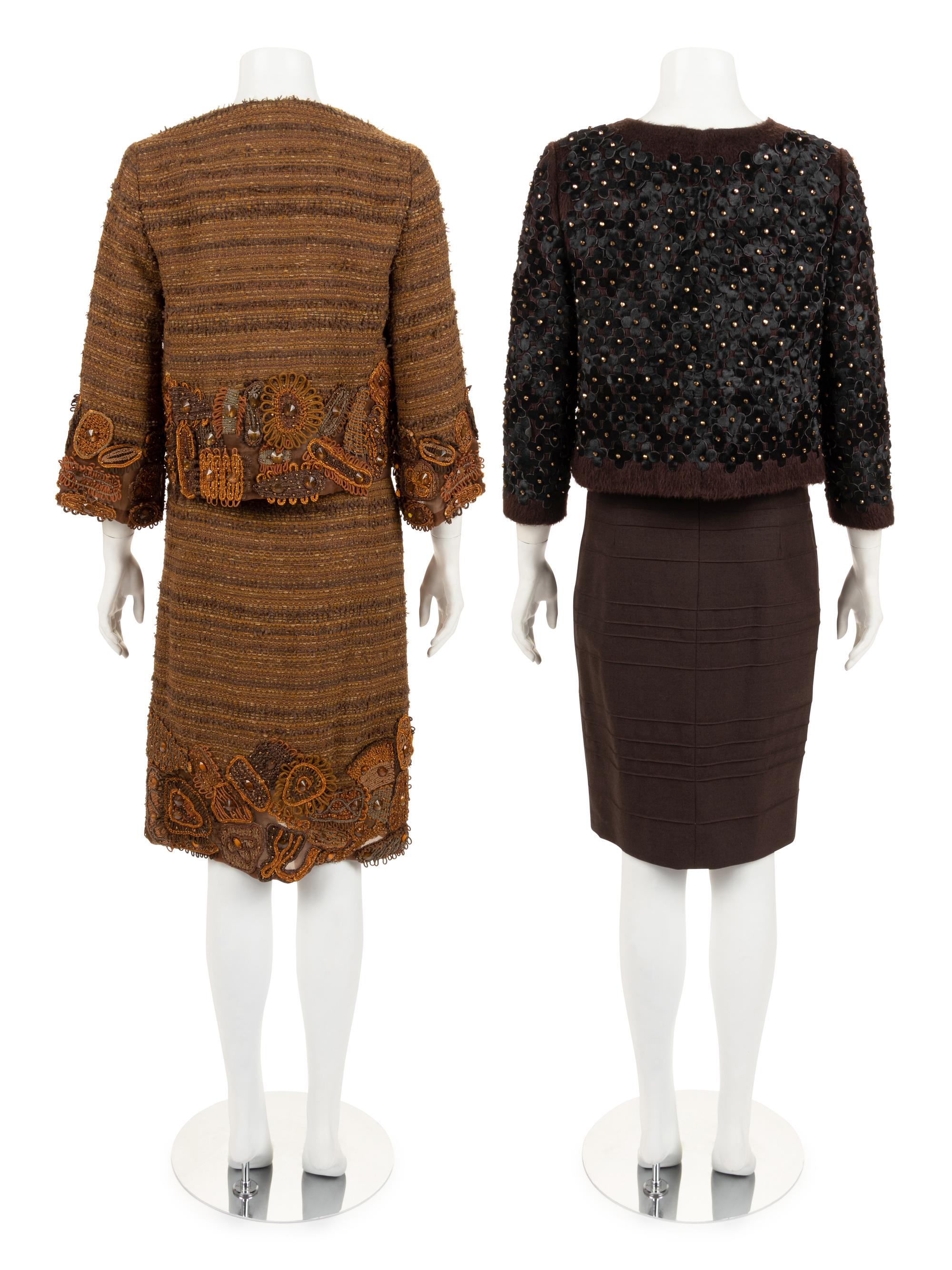 Two Designer Skirt Suits: One Oscar de la Renta Skirt Suit and Jacket, One Akris Skirt, 2006-10