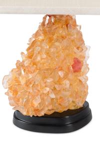 A Pair of Rock Crystal and Citrine "Cluster" Lamps