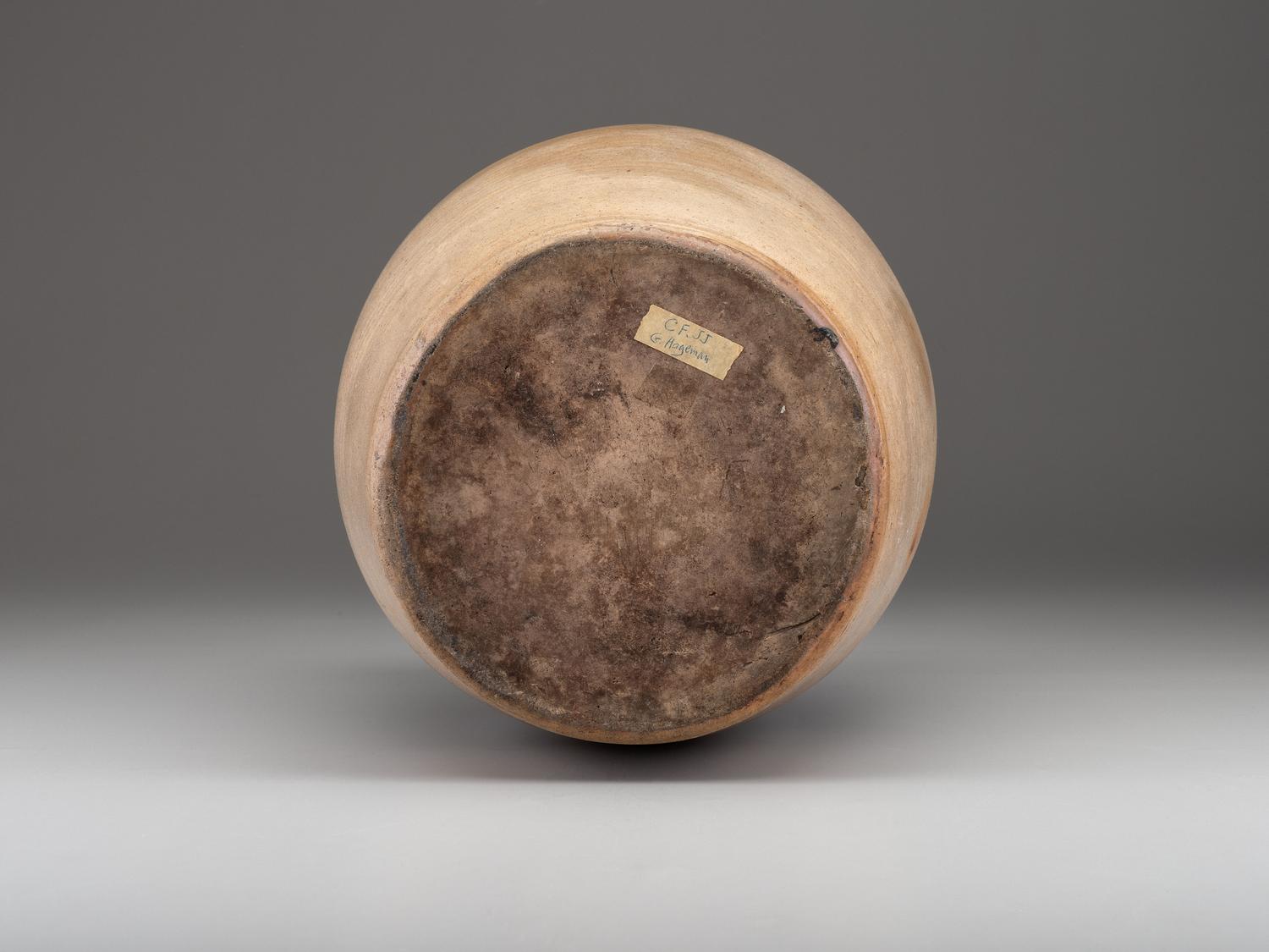 A Cobalt Script Decorated Six-Gallon Stoneware Jar