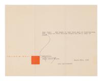 WRIGHT, Frank Lloyd (1869-1959). Typed note signed ("F. LL. W/") with a few hand-corrections to Cary Caraway. Taliesin West, 23 March 1957.