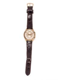 JAEGER LeCOULTRE, 10K GOLD-FILLED AND STAINLESS STEEL 'AUTOMATIC ALARM' WRISTWATCH