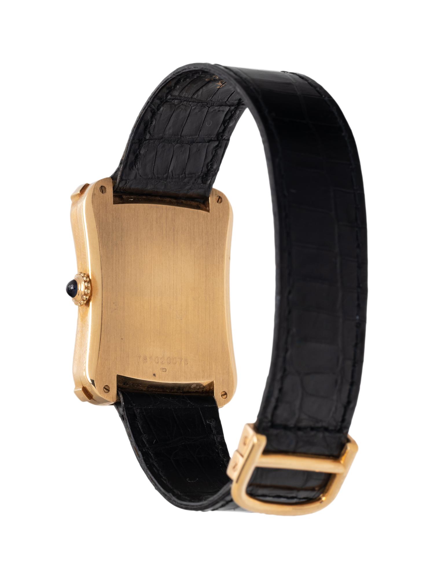 CARTIER, 18K YELLOW GOLD BAMBOO 'COUSSIN' WATCH