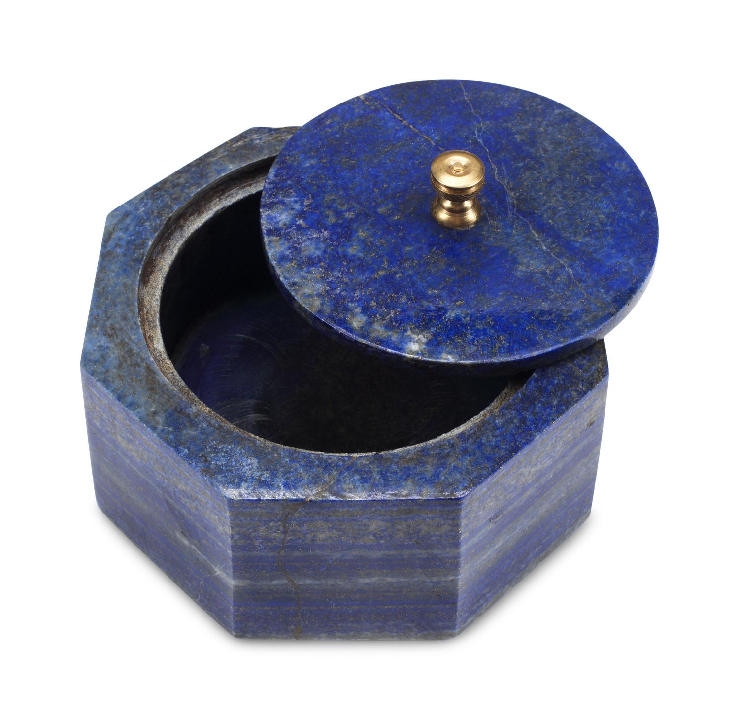 Three Lapis Lazuli Octagonal Boxes
