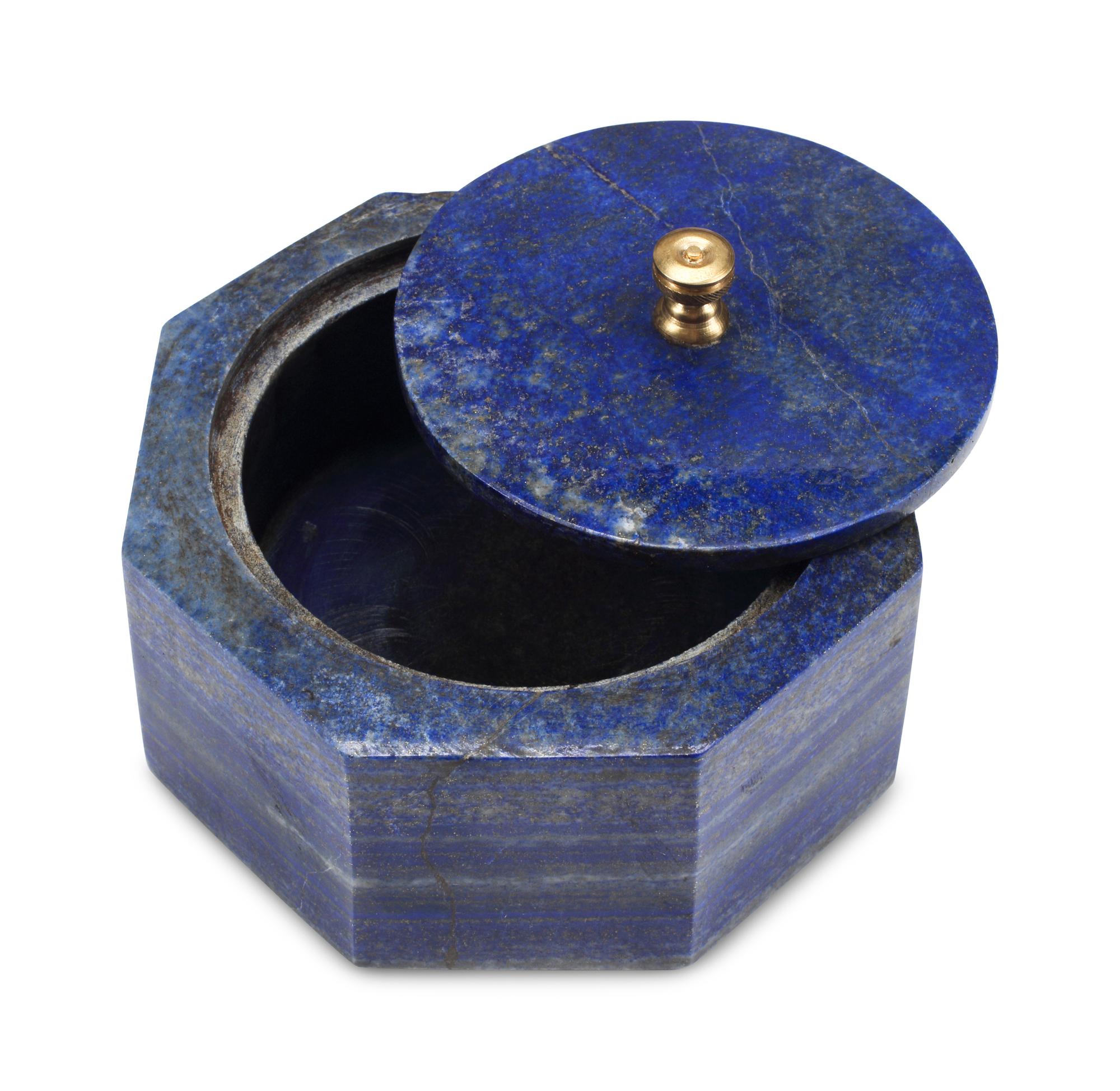 Three Lapis Lazuli Octagonal Boxes
