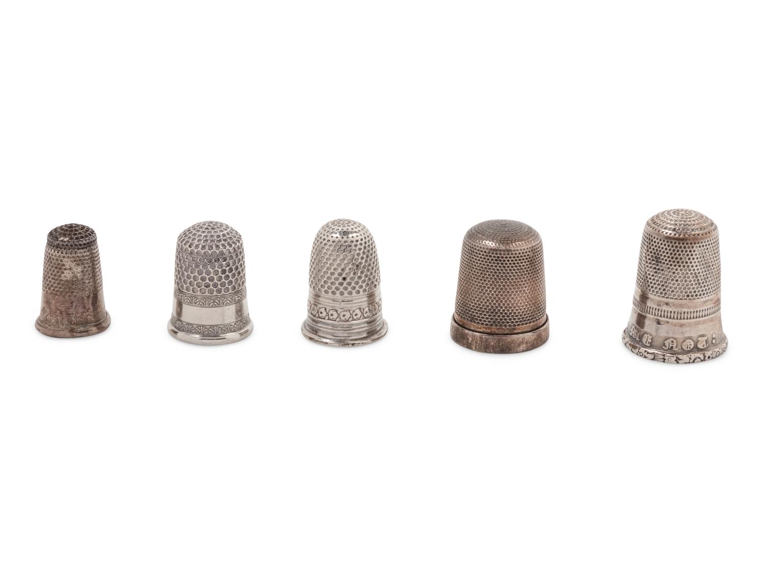Five Silver Thimbles