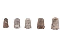 Five Silver Thimbles
