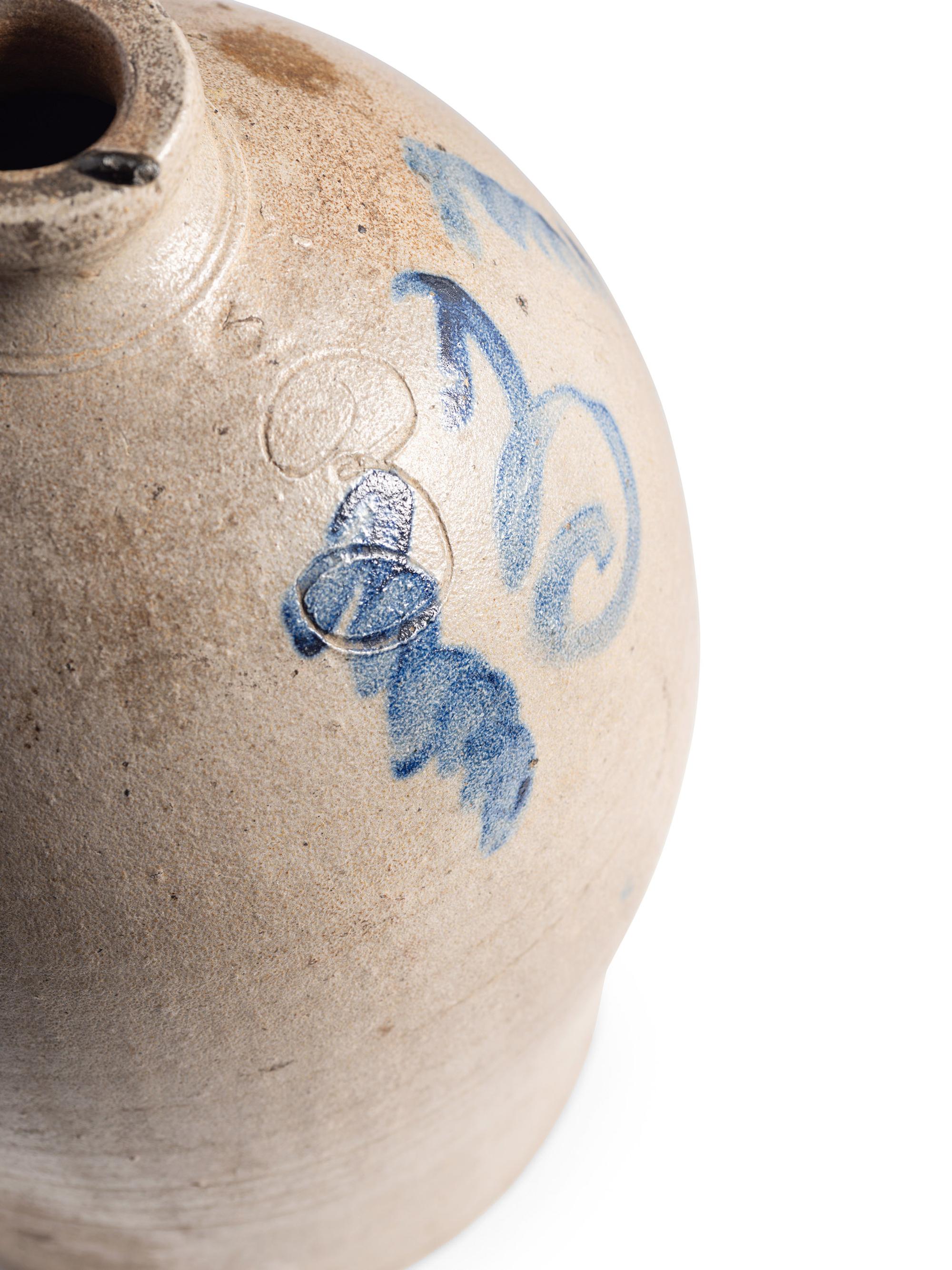 A Scarce Elisha Lemmon Kentucky Three-Gallon Stoneware Jug