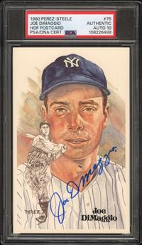 A Joe DiMaggio Signed Autograph Perez Steele Hall of Fame Postcard (PSA 10 AUTO)