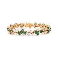 FRENCH, EMERALD AND DIAMOND BRACELET