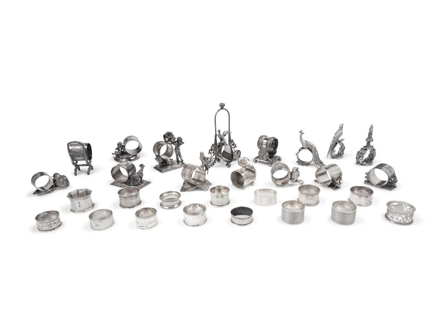 A Collection of Silver and Silver-Plate Napkin Rings