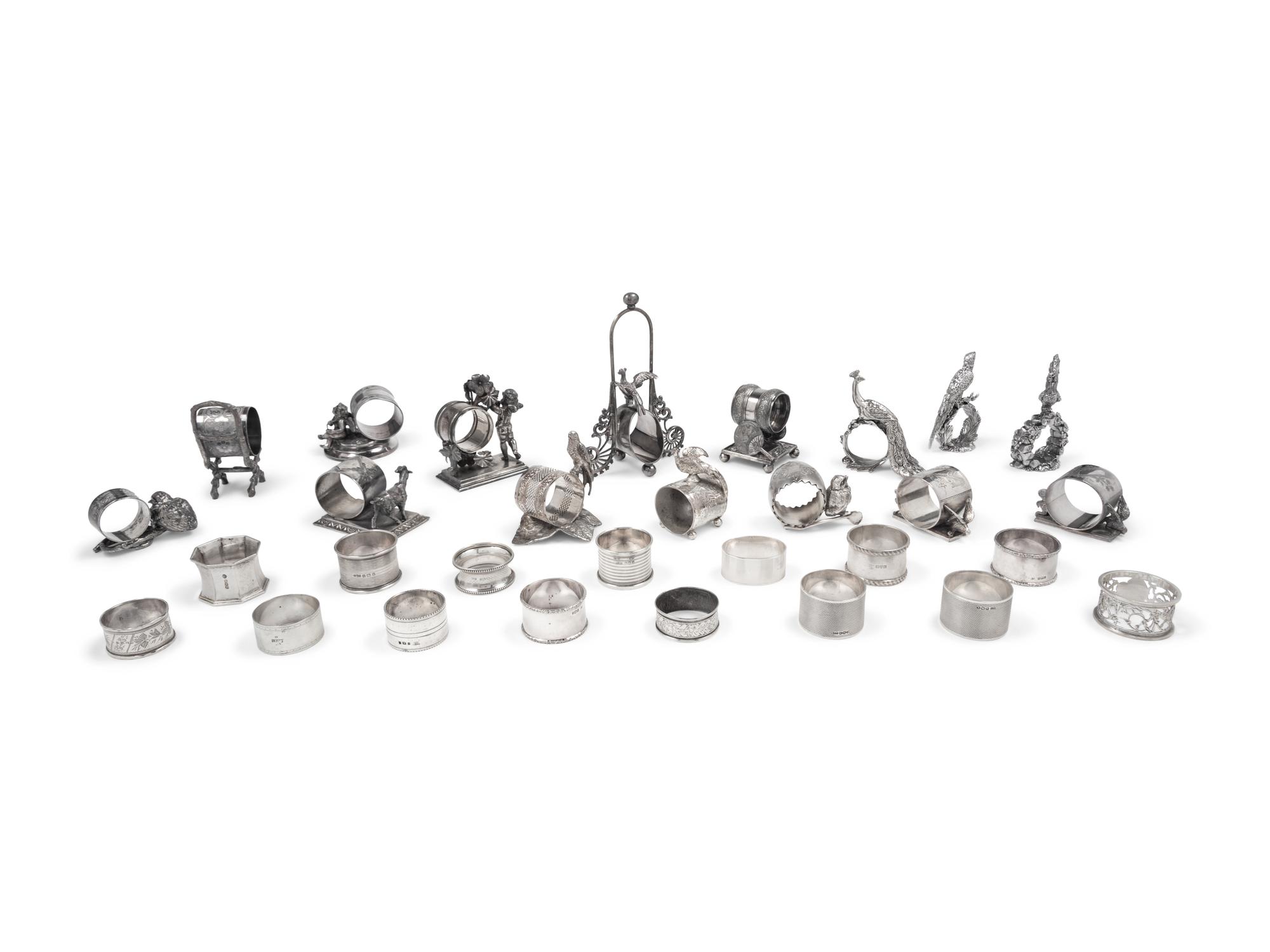 A Collection of Silver and Silver-Plate Napkin Rings