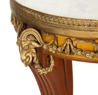 A Pair of Louis XVI Style Gilt Metal Mounted Walnut Gueridons