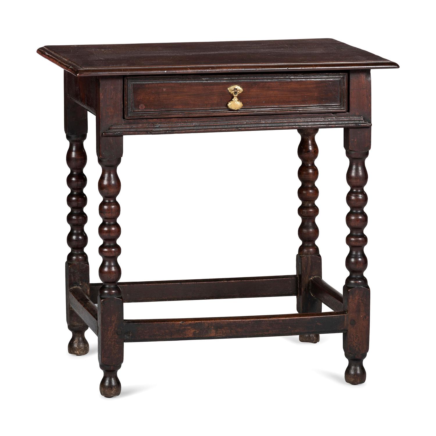 A William and Mary Block and Ball Turned Side Table