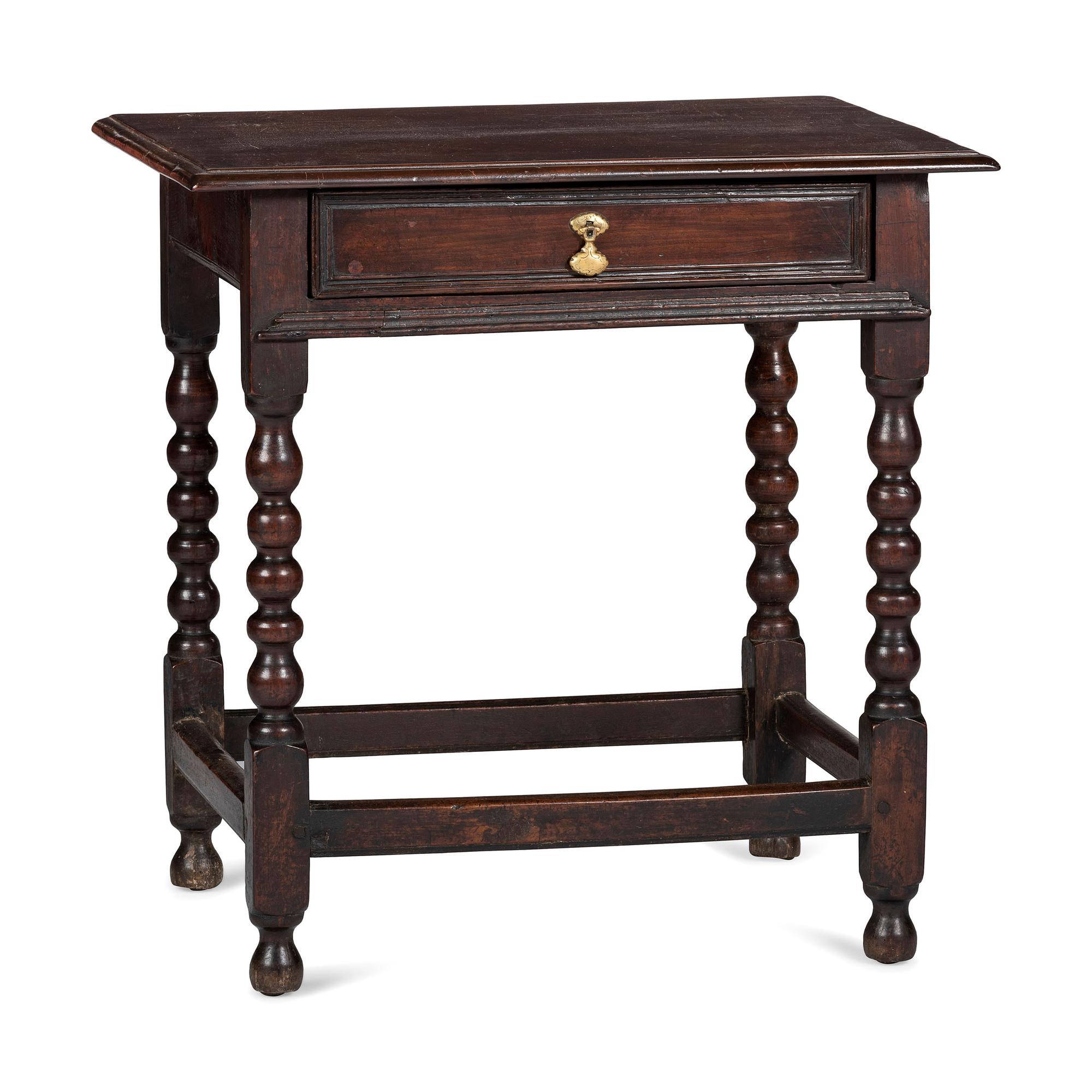 A William and Mary Block and Ball Turned Side Table