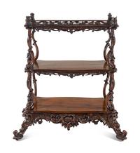 An Irish Carved Mahogany Etagere