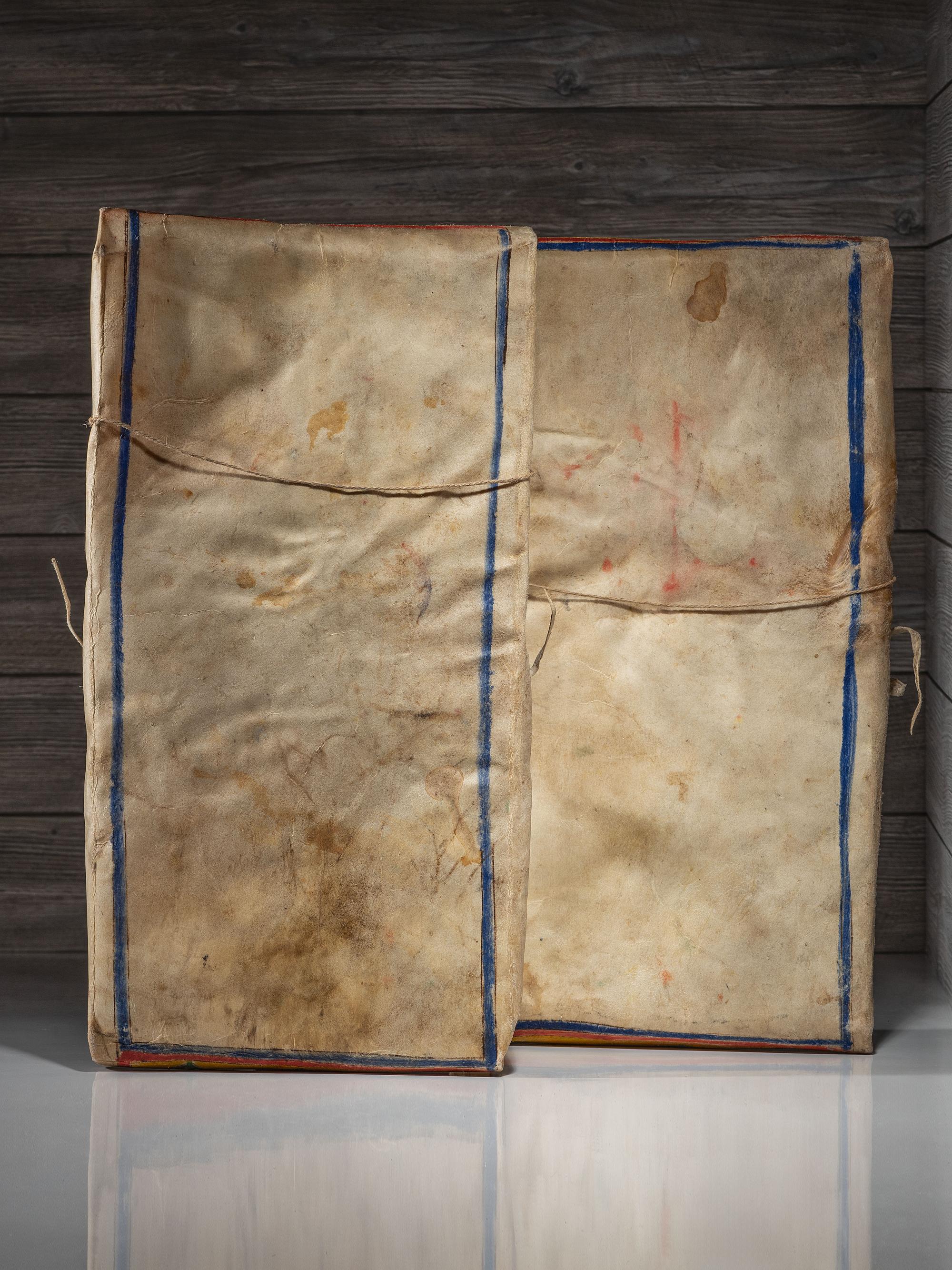 Sioux Painted Parfleche Envelopes, Matched Pair