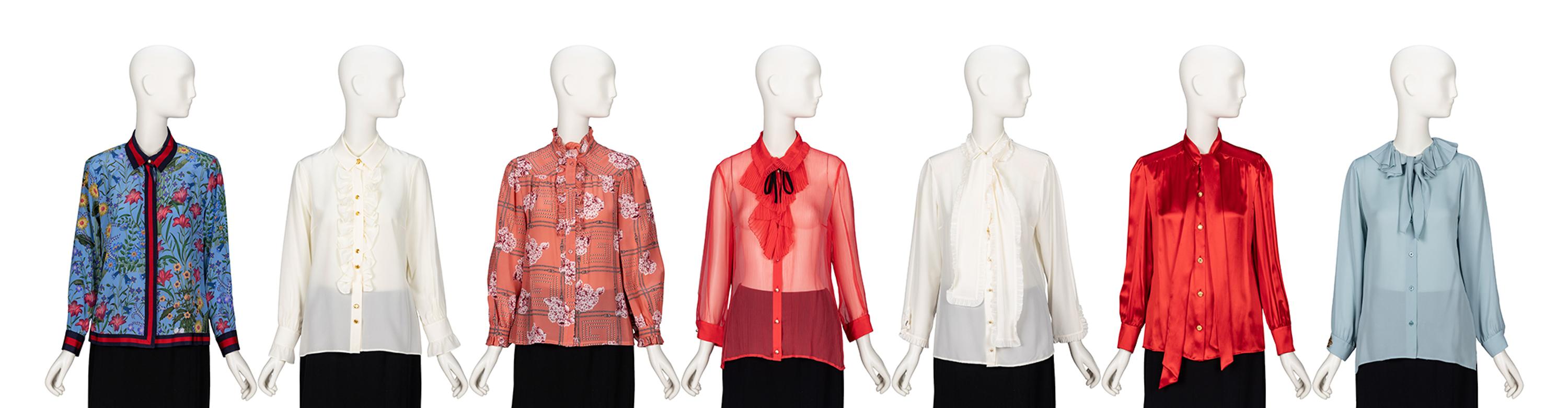 Gucci, Group of Seven Silk Blouses