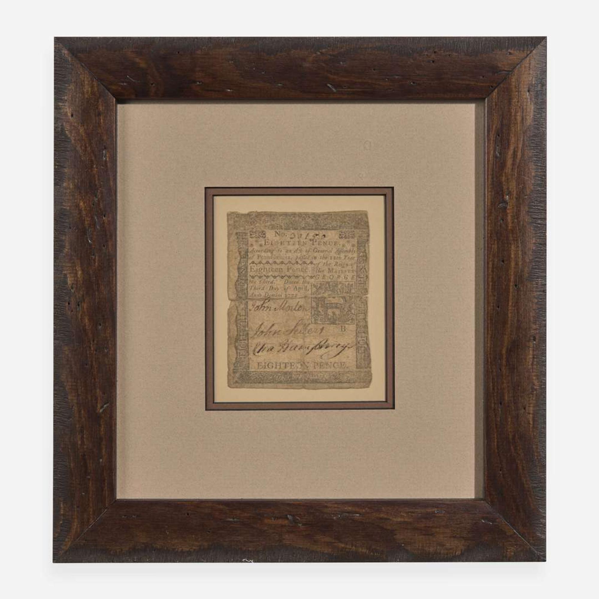 [Declaration of Independence] [Pennsylvania] Morton, John Partially-Printed Document, signed