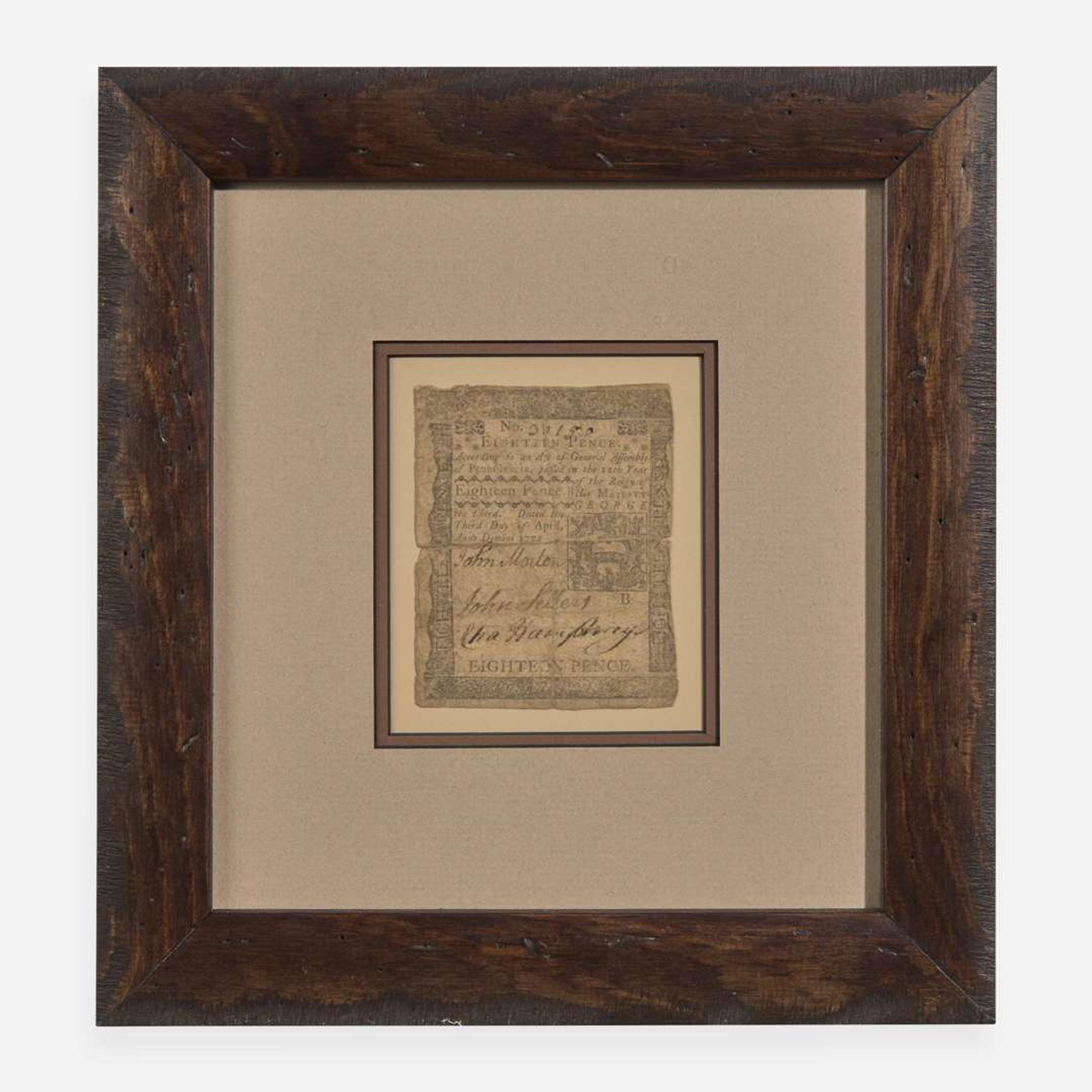 [Declaration of Independence] [Pennsylvania] Morton, John Partially-Printed Document, signed