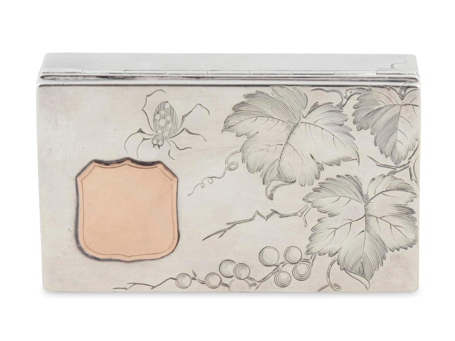 An American Aesthetic Movement Parcel-Gilt Silver Covered Box — Tiffany & Co., New York, NY, circa 1880