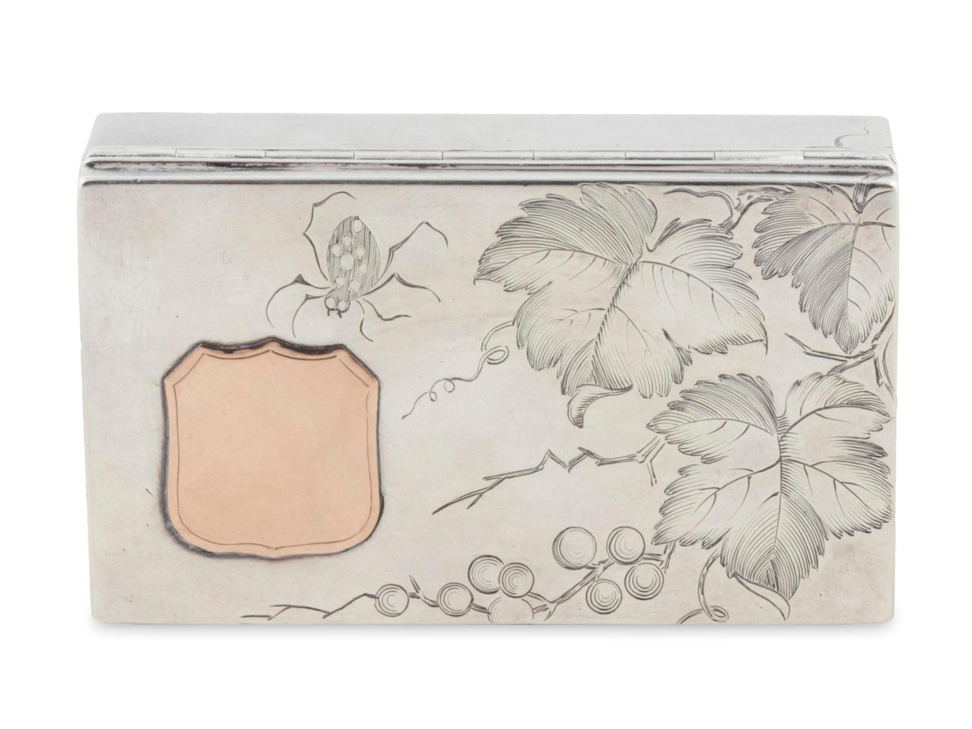 An American Aesthetic Movement Parcel-Gilt Silver Covered Box — Tiffany & Co., New York, NY, circa 1880