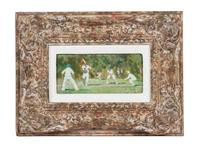 Mark Rowbotham, (English, b. 1959), Two Works; Wimbleton Match and Cricket on the Green