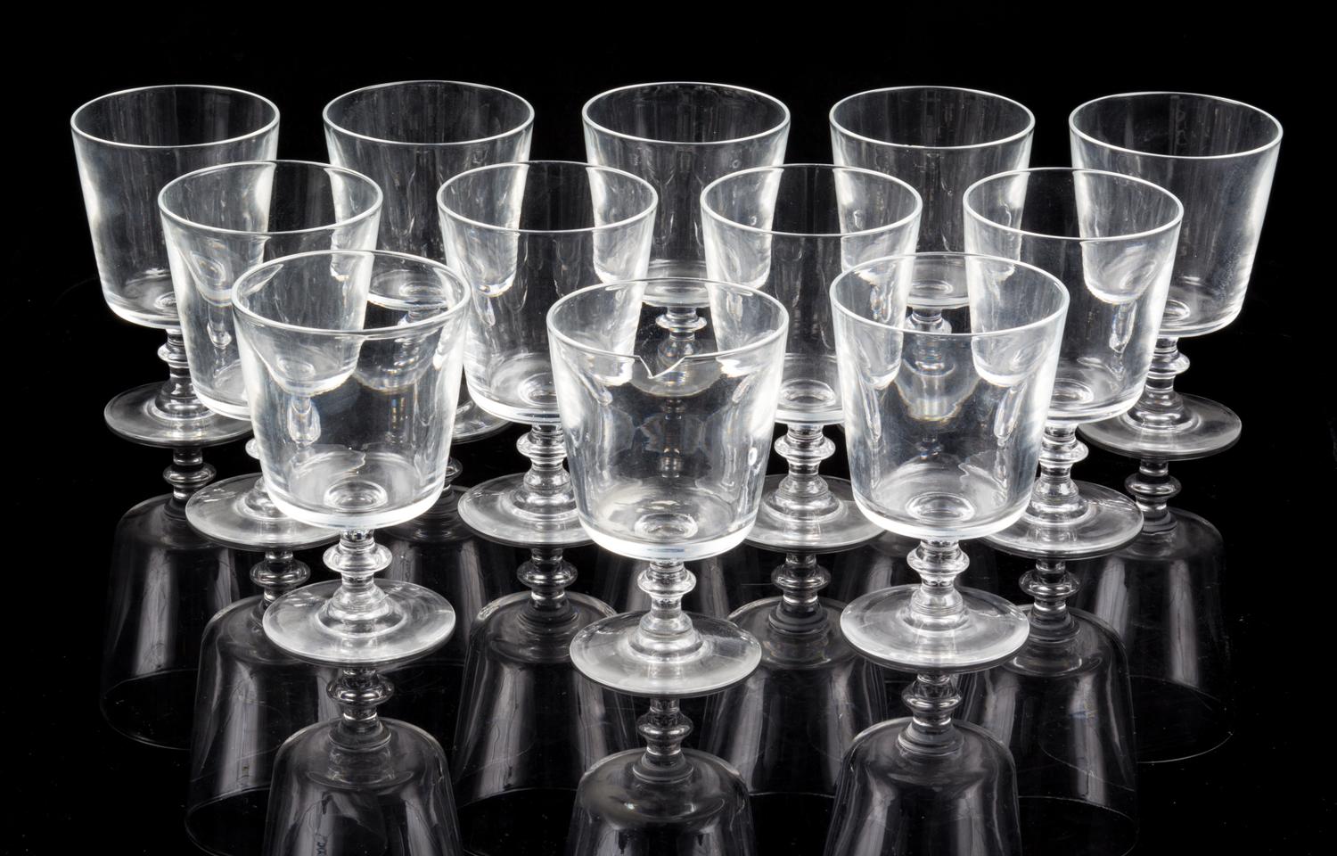 A Set of Twelve Steuben Port Glasses Height 5 3/4 inches.