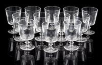 A Set of Twelve Steuben Port Glasses Height 5 3/4 inches.
