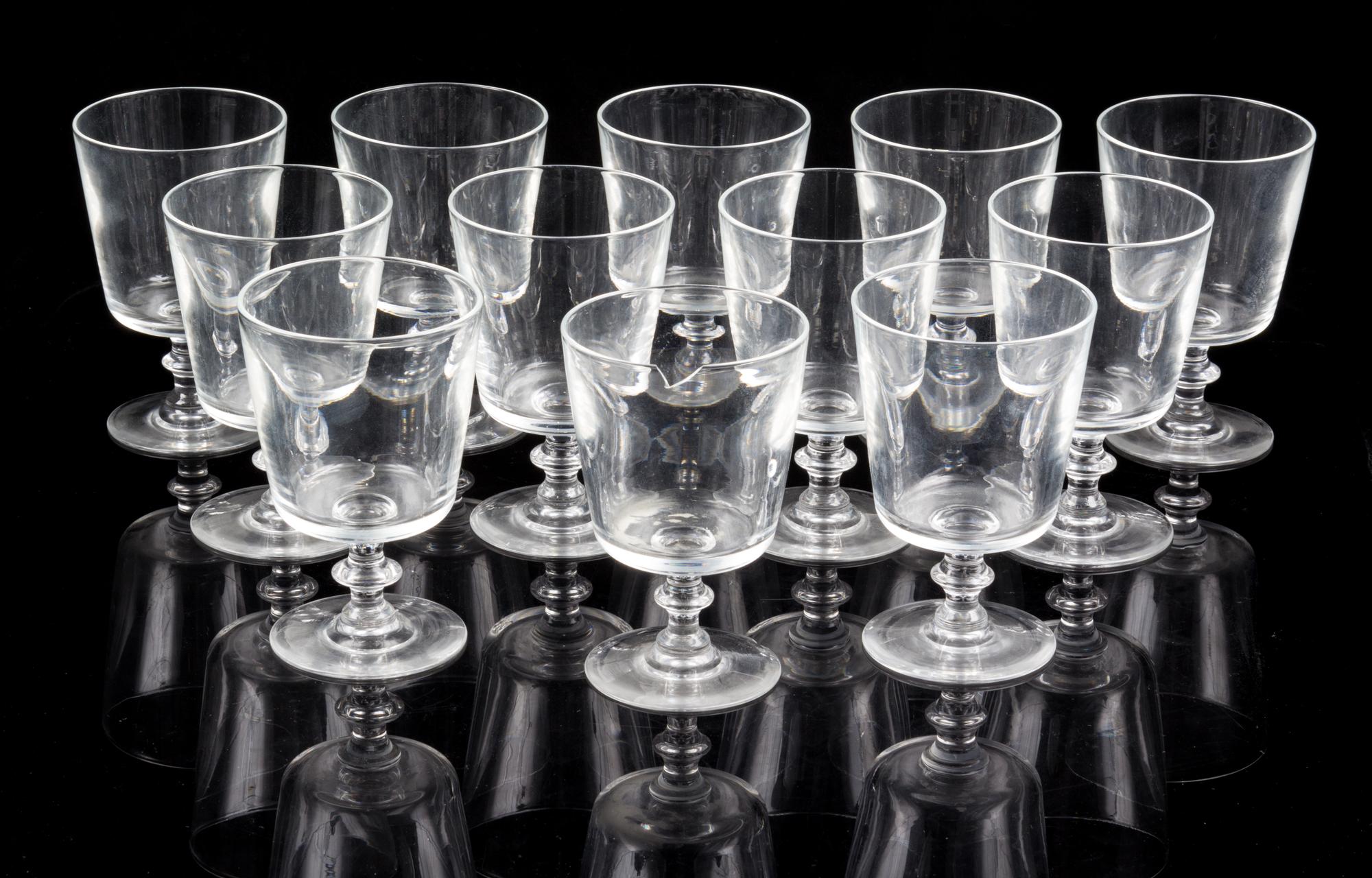 A Set of Twelve Steuben Port Glasses Height 5 3/4 inches.