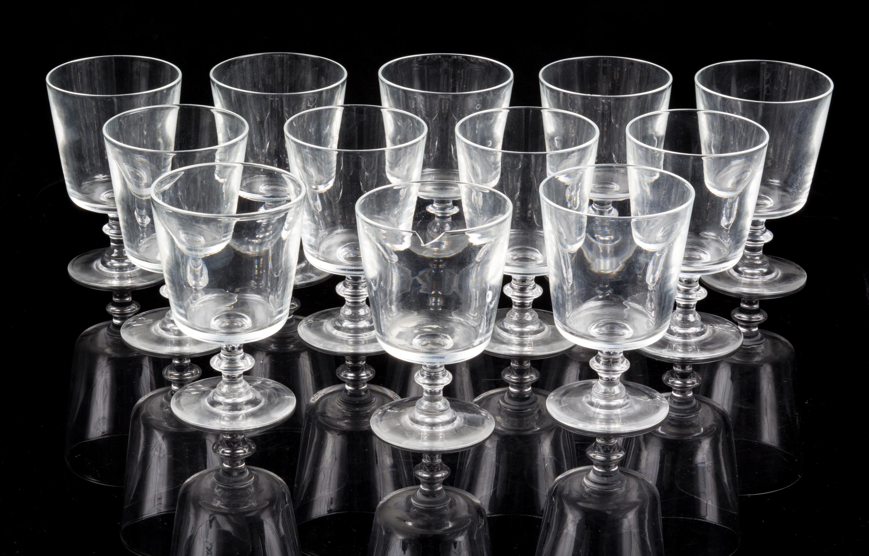A Set of Twelve Steuben Port Glasses Height 5 3/4 inches.