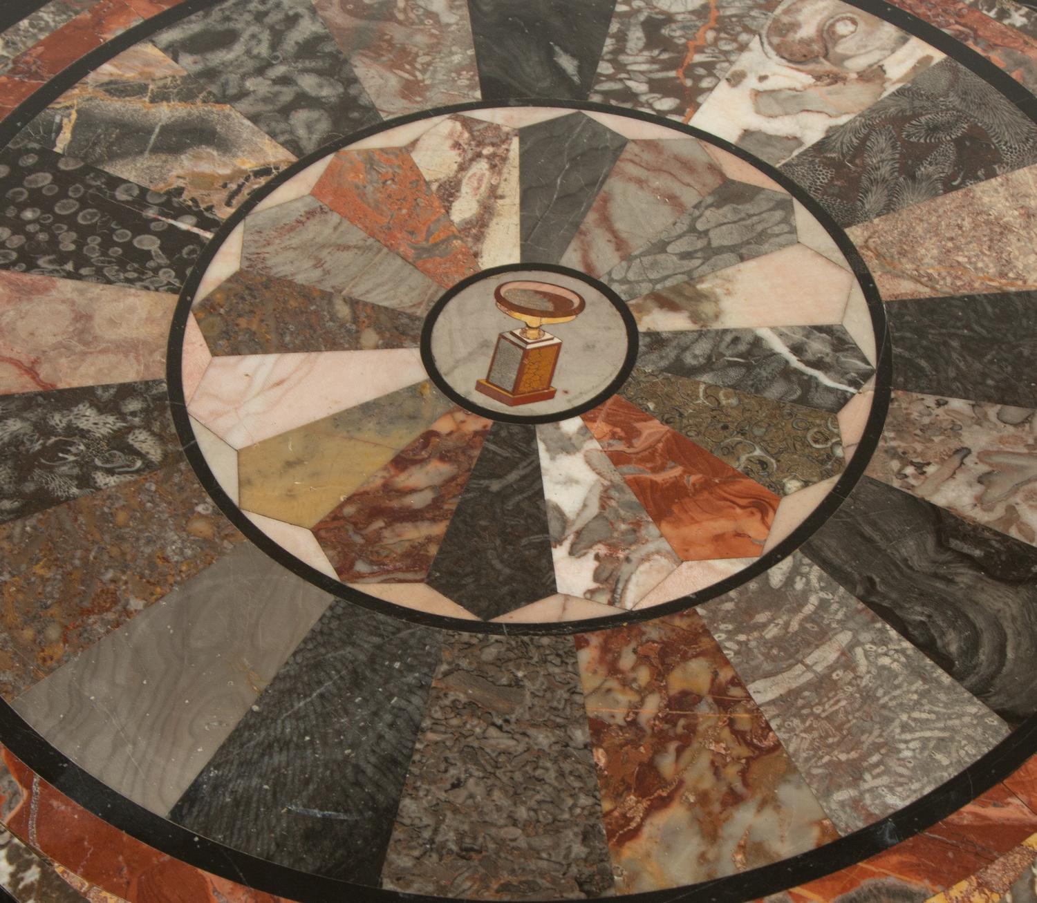 A William IV Mahogany Octagonal Table with Specimen Marble Top