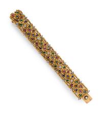 GOLD AND MULTIGEM FLORAL BRACELET