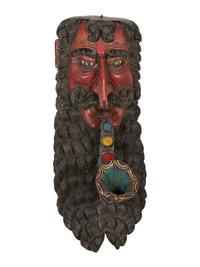 A Mexican Carved and Painted Wood Festival Mask