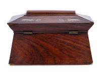 An English Mother-of-Pearl-Inlaid Rosewood Tea Caddy