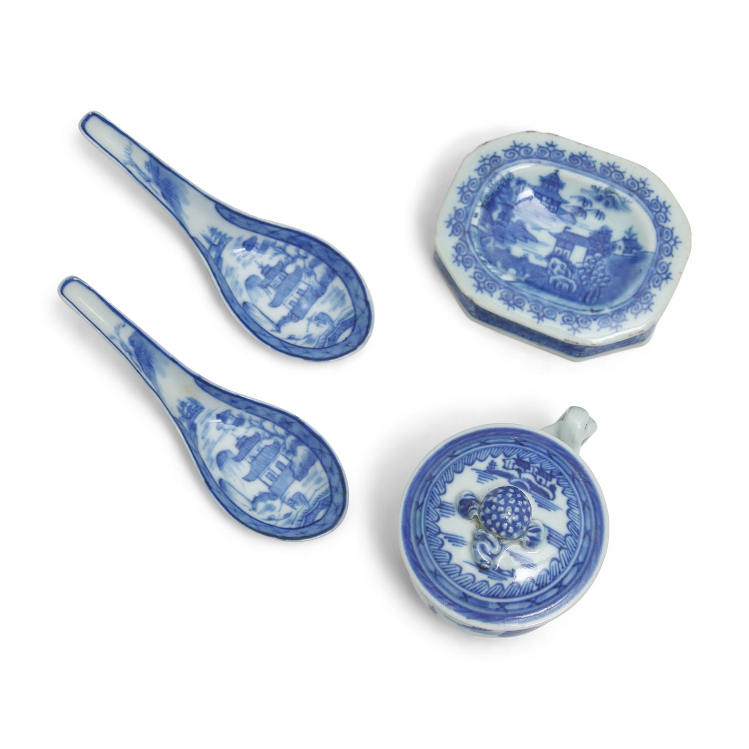 A Large and Assorted Group of Eighty-Eight Chinese Export Porcelain Canton and Nanking Tablewares
