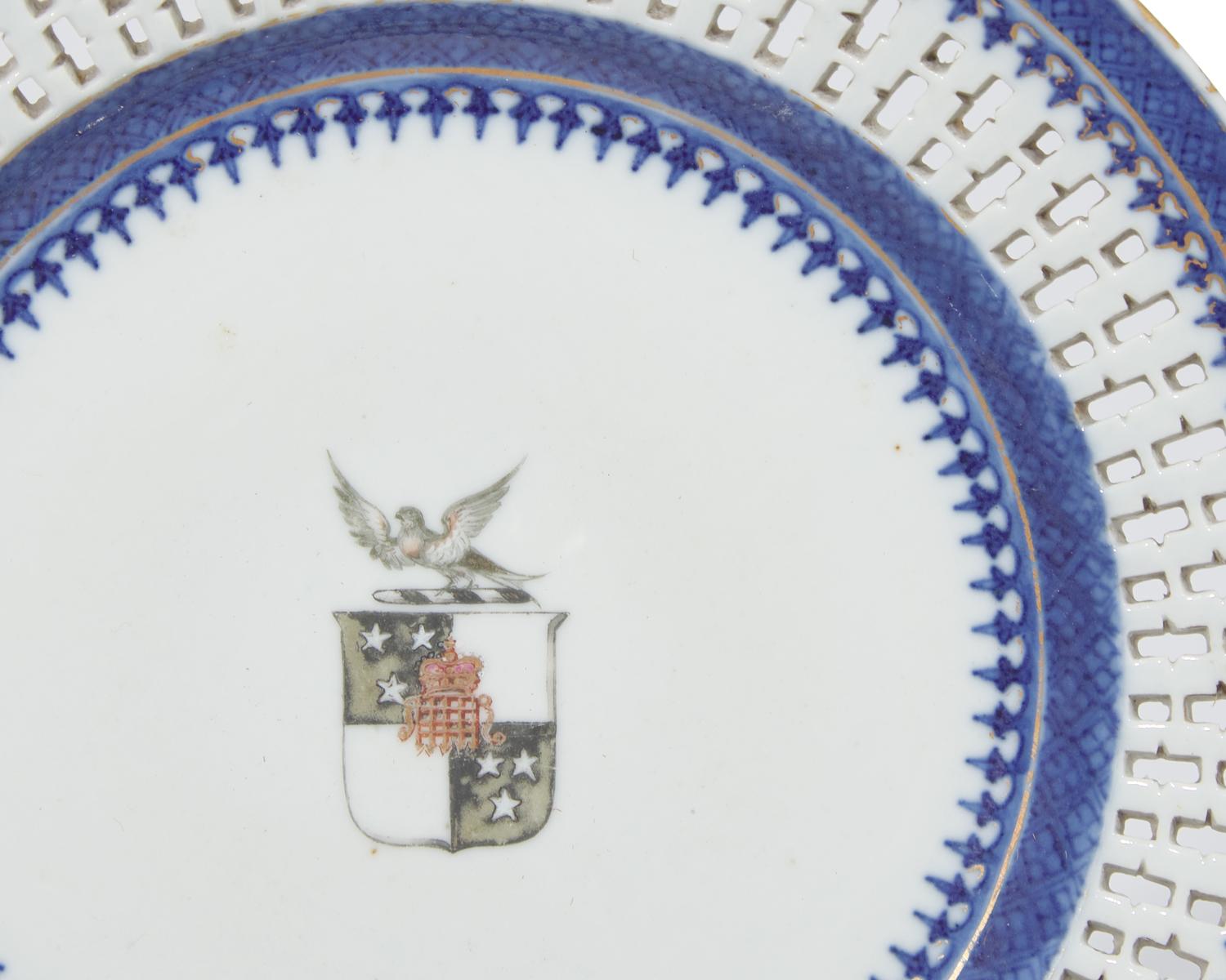 A group of eight Chinese Export porcelain tablewares from the "Newton Service," made for the English Market, circa 1770-1785