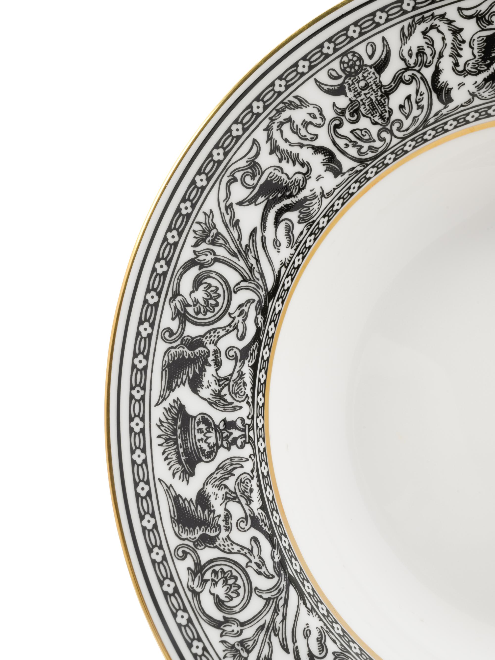 A Group of Wedgwood Florentine Black & Gold Porcelain Articles