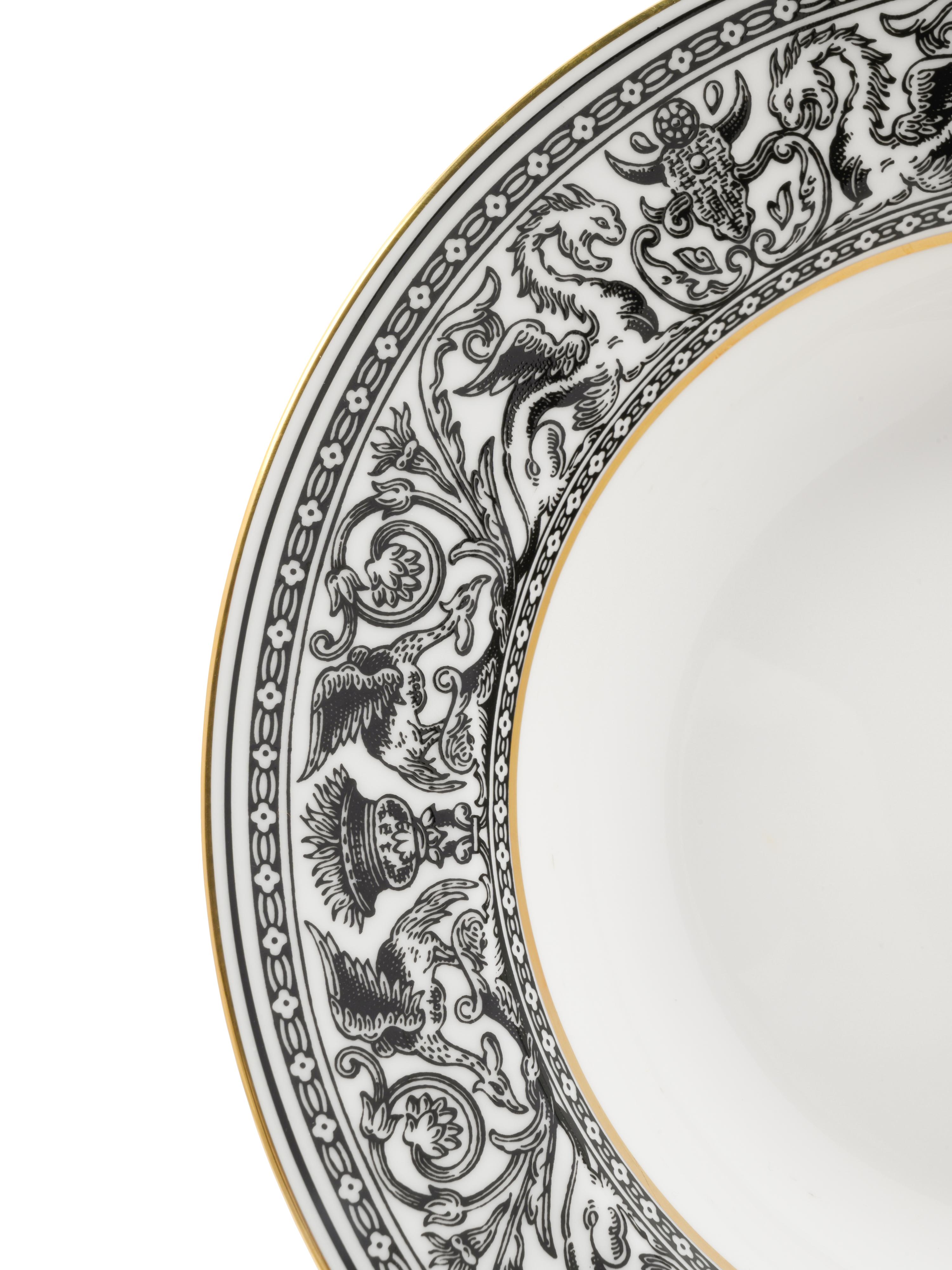 A Group of Wedgwood Florentine Black & Gold Porcelain Articles