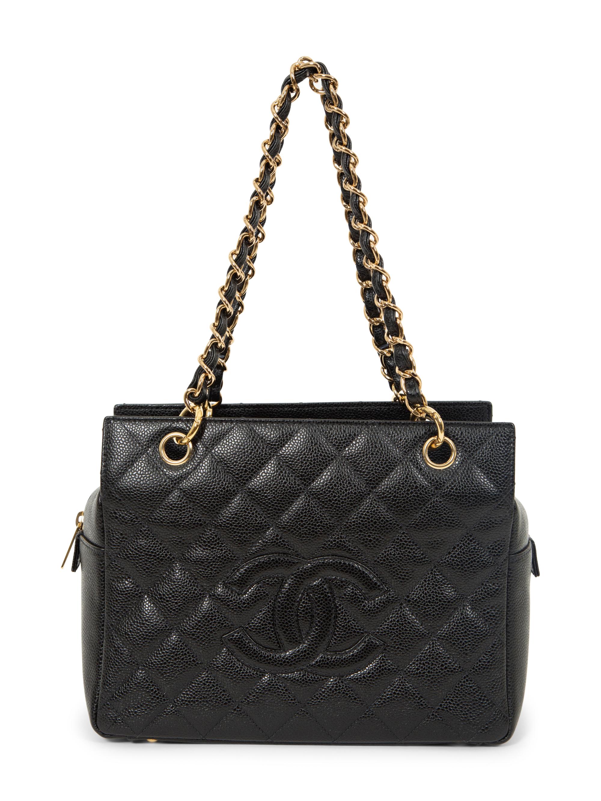 Chanel Shoulder Tote in Black Caviar Leather, 2004