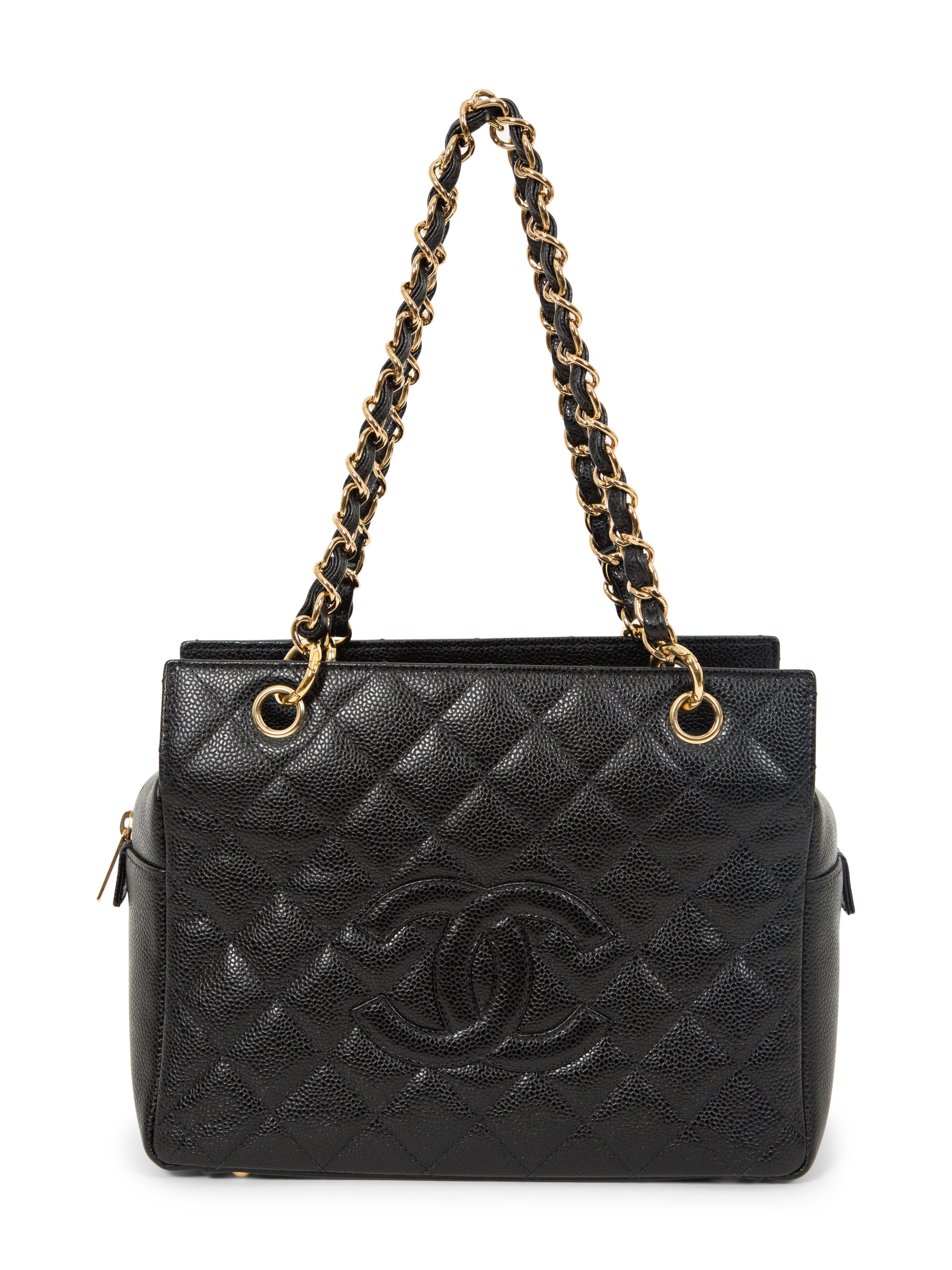 Chanel Shoulder Tote in Black Caviar Leather, 2004
